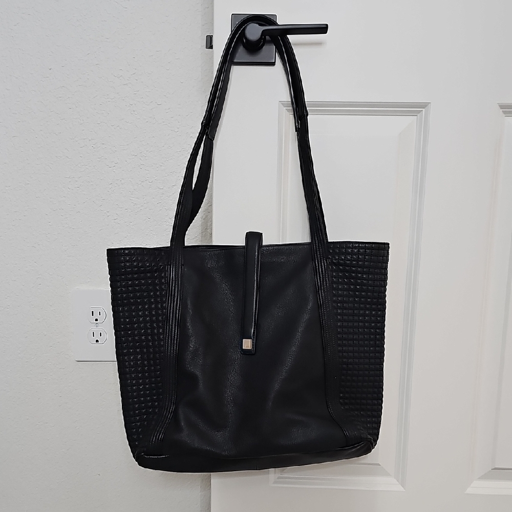 Lodis Gardena Danya Slouch Large Black Leather Tote Bag Carry-All